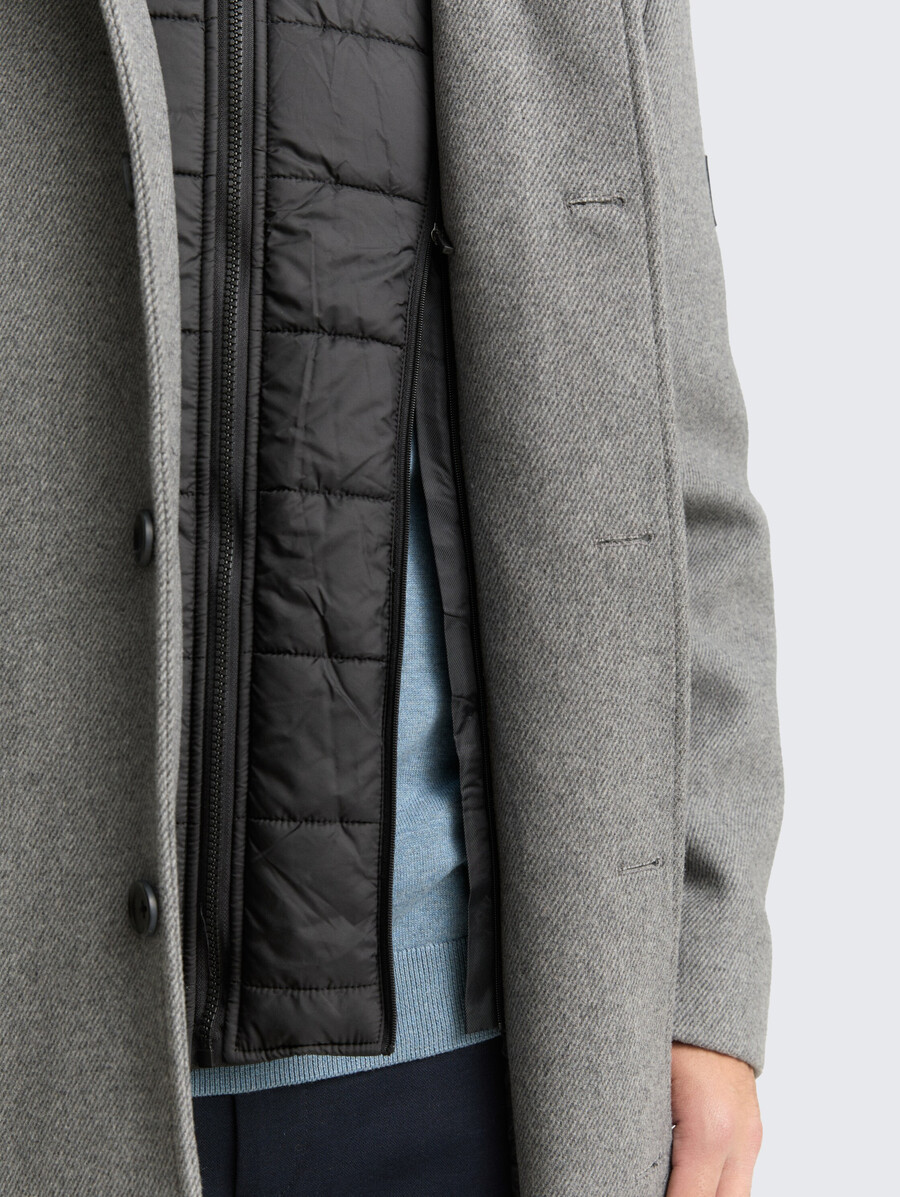 2-in-1 wollmantel mit herausnehmbarer innenjacke