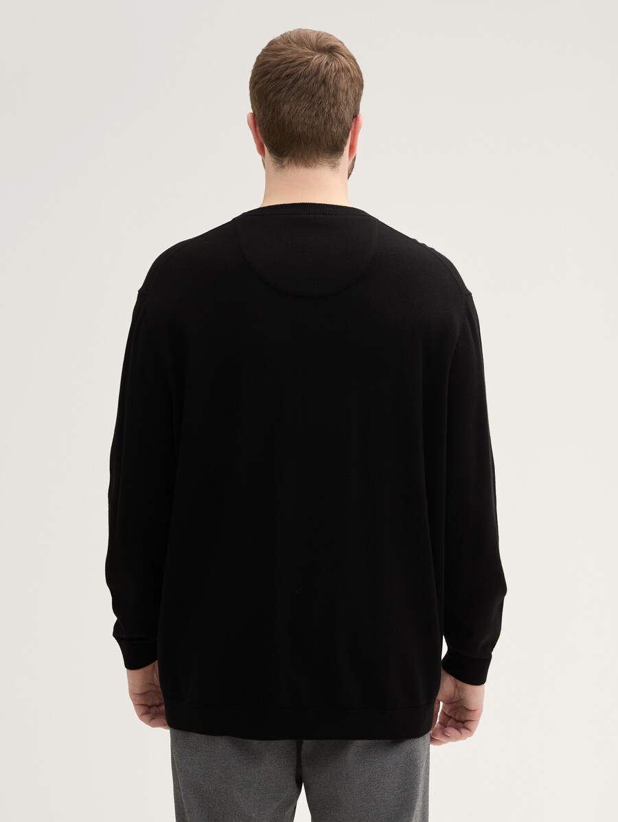 plus size – strickpullover mit logostickerei