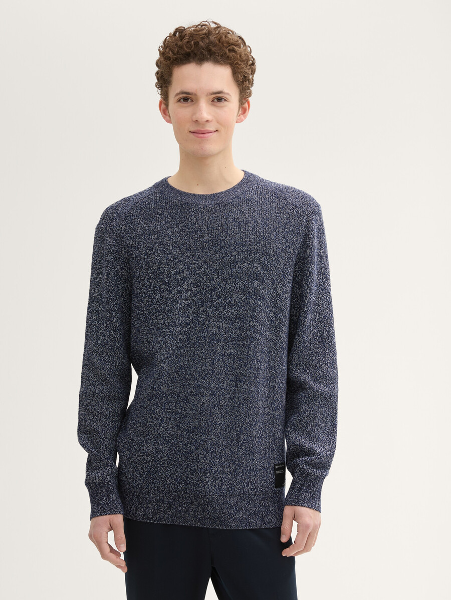strickpullover in melange-optik