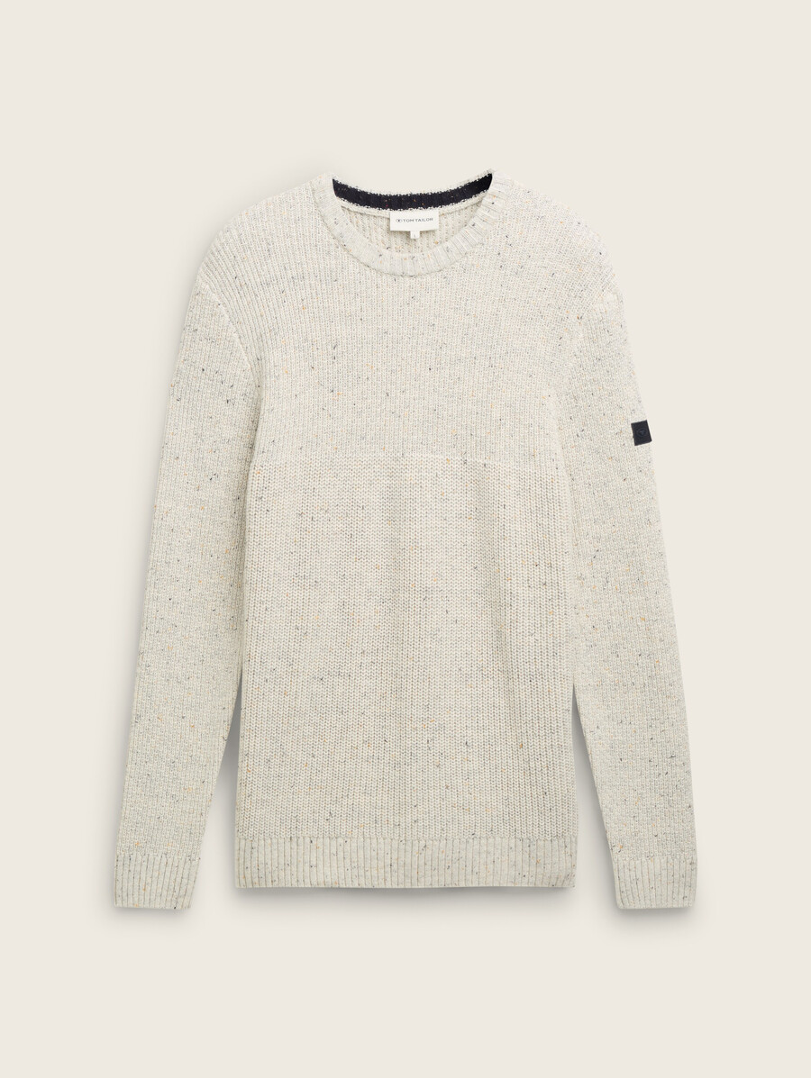 strickpullover mit strukturierter materialmischung