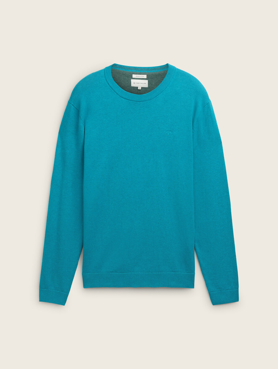 einfacher strickpullover aus baumwolle