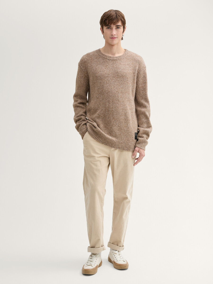 strickpullover mit rundhalsausschnitt