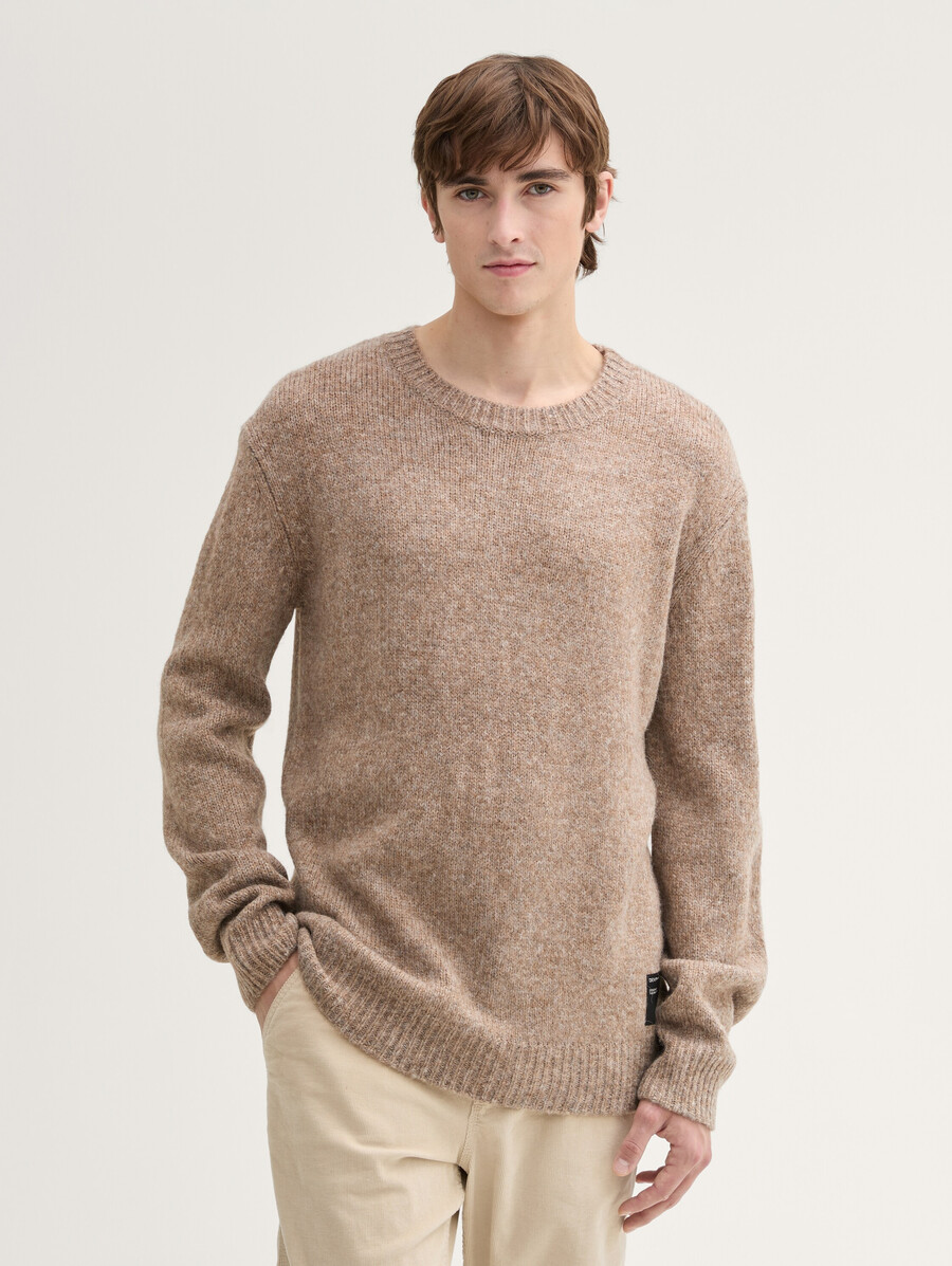 strickpullover mit rundhalsausschnitt