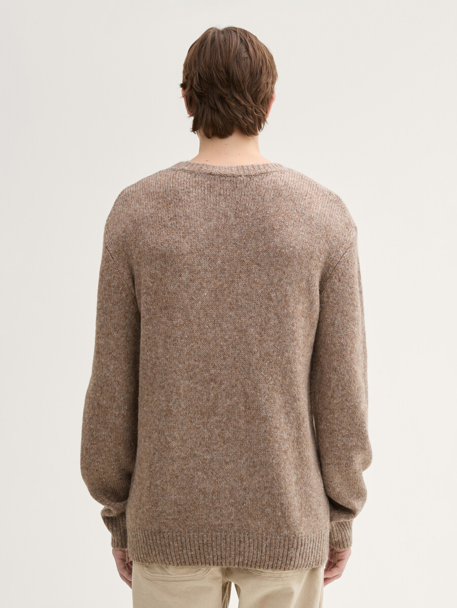 strickpullover mit rundhalsausschnitt