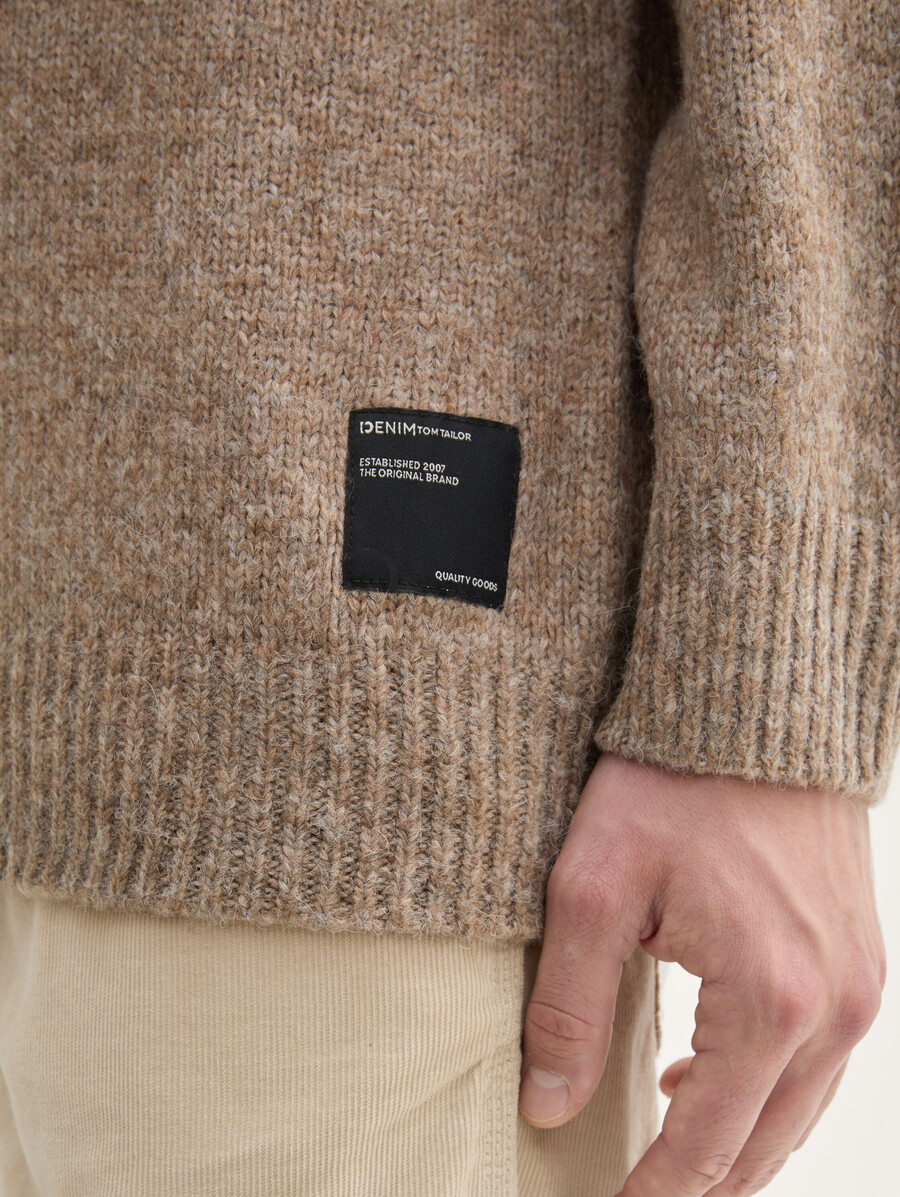 strickpullover mit rundhalsausschnitt
