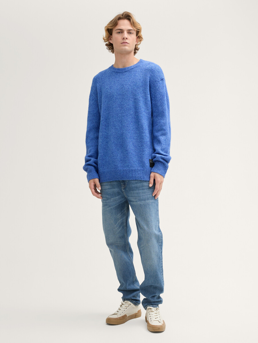 strickpullover mit rundhalsausschnitt