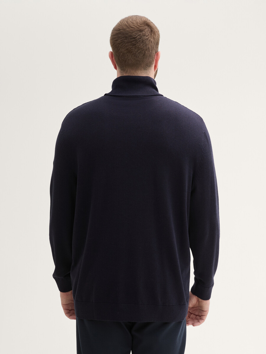 plus size – basic-rollkragenpullover aus baumwolle