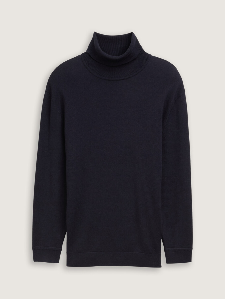 plus size – basic-rollkragenpullover aus baumwolle