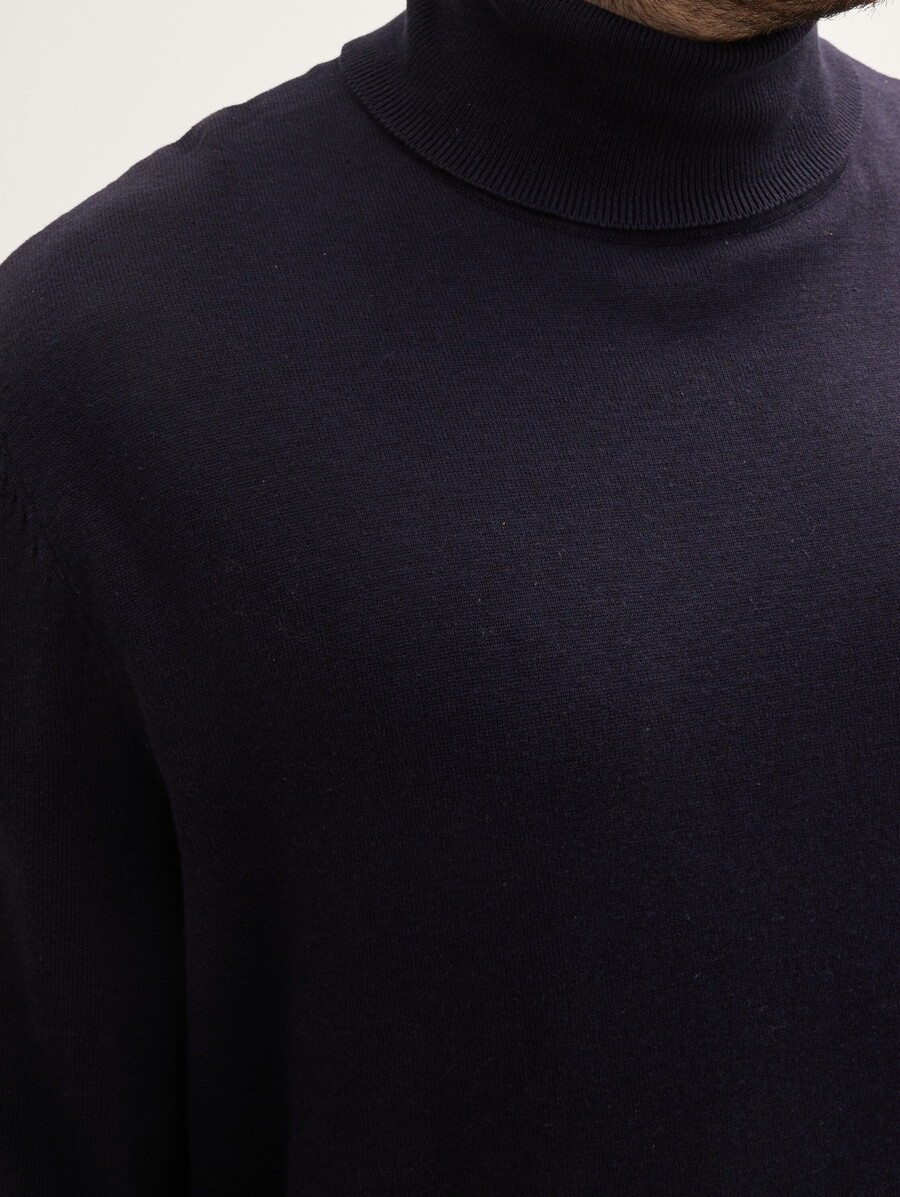 plus size – basic-rollkragenpullover aus baumwolle