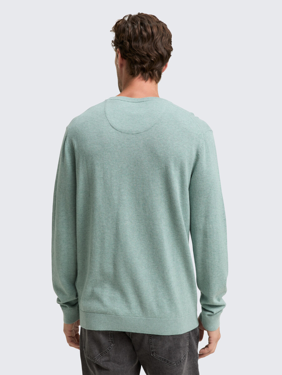 strickpullover aus baumwolle mit v-ausschnitt
