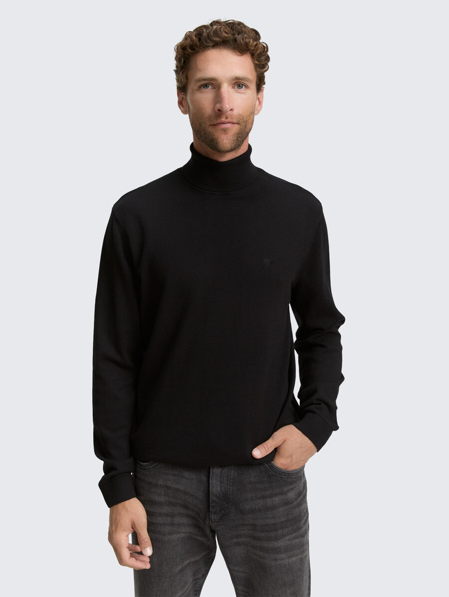 rollkragenpullover aus baumwolle