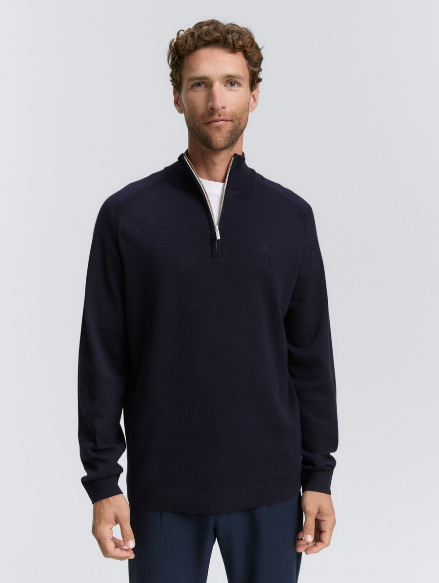 troyer strickpullover mit logostickerei