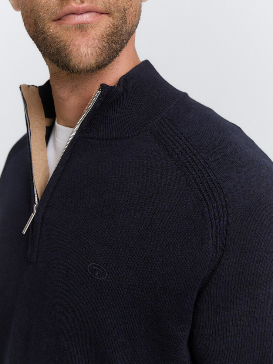 troyer strickpullover mit logostickerei