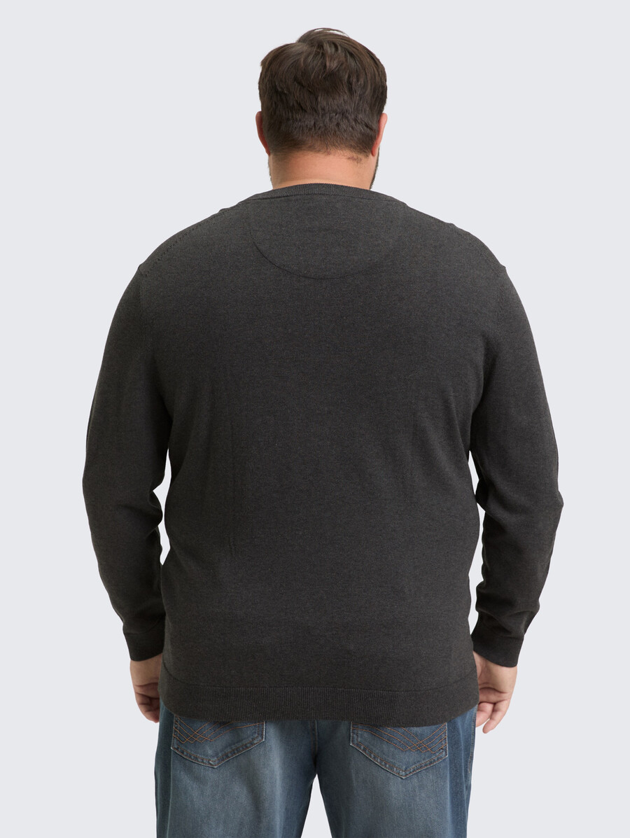 plus size – strickpullover mit logostickerei