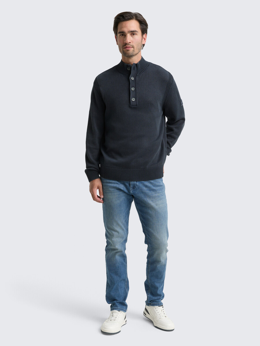 troyer strickpullover in gewaschener baumwolloptik