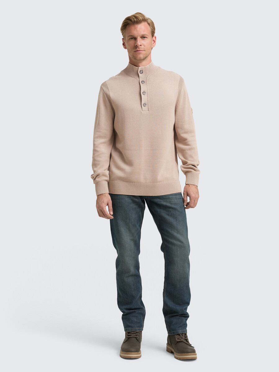 troyer strickpullover in gewaschener baumwolloptik
