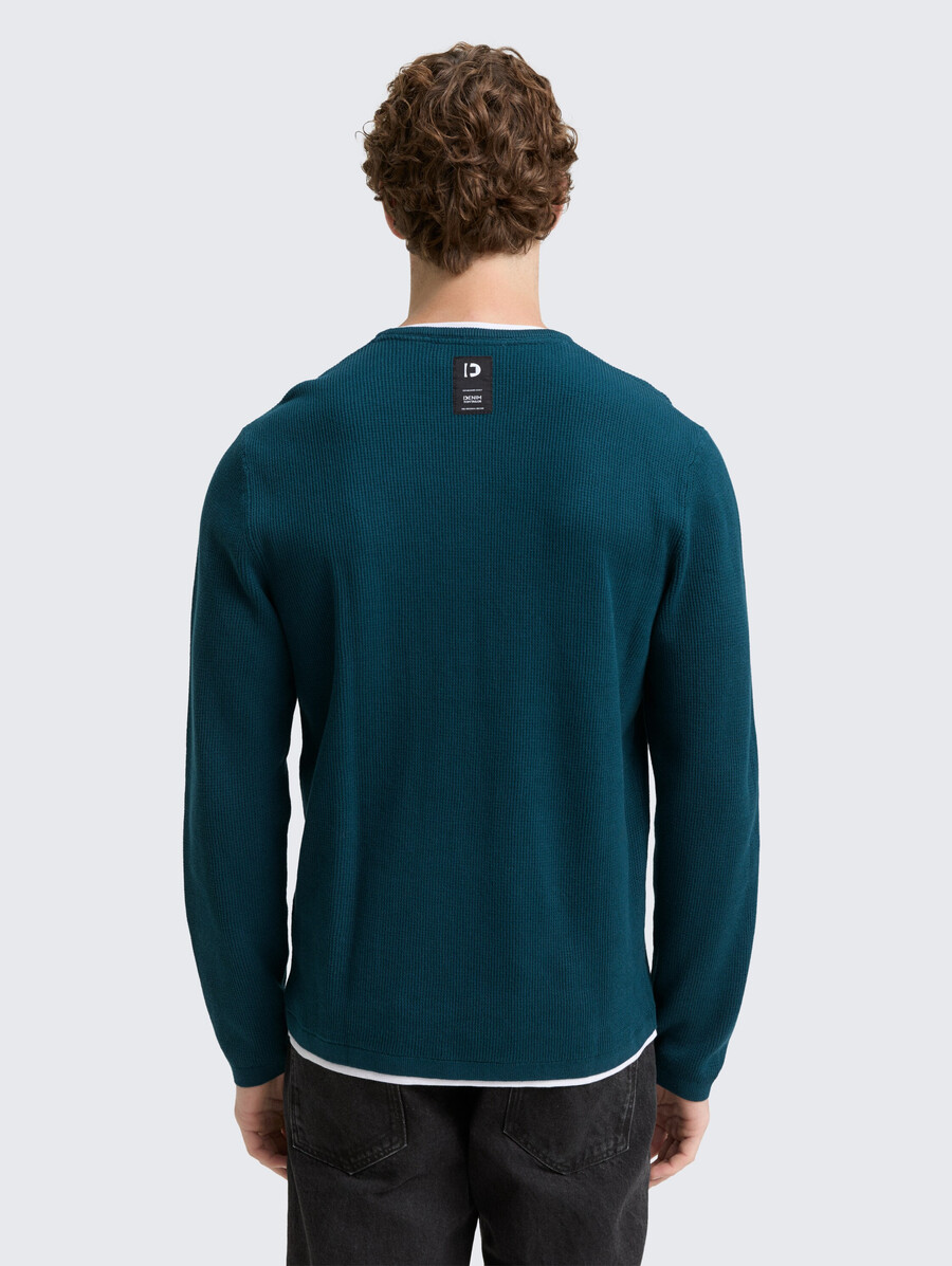 2-in-1-strickpullover aus baumwolle