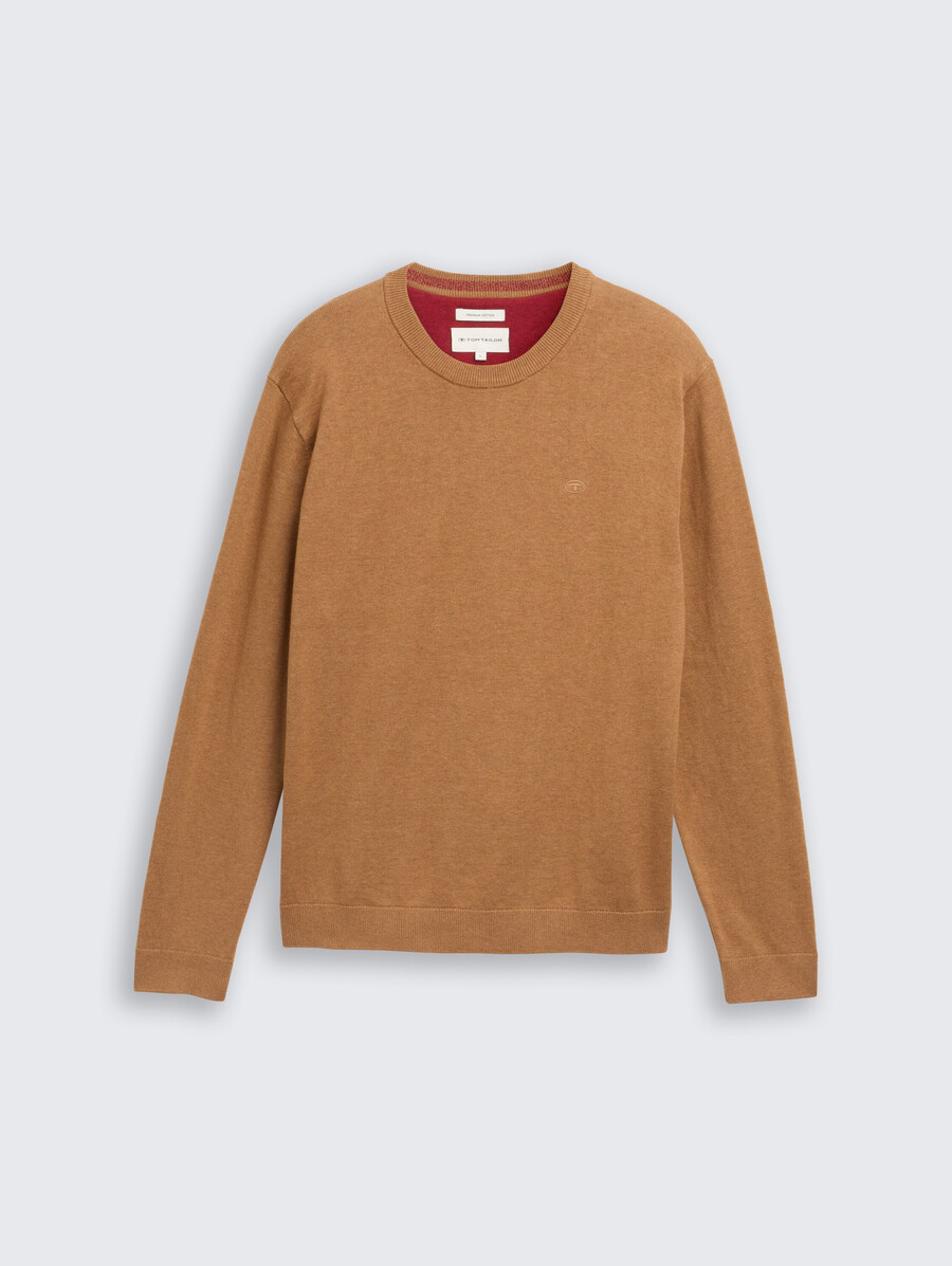 einfacher strickpullover aus baumwolle