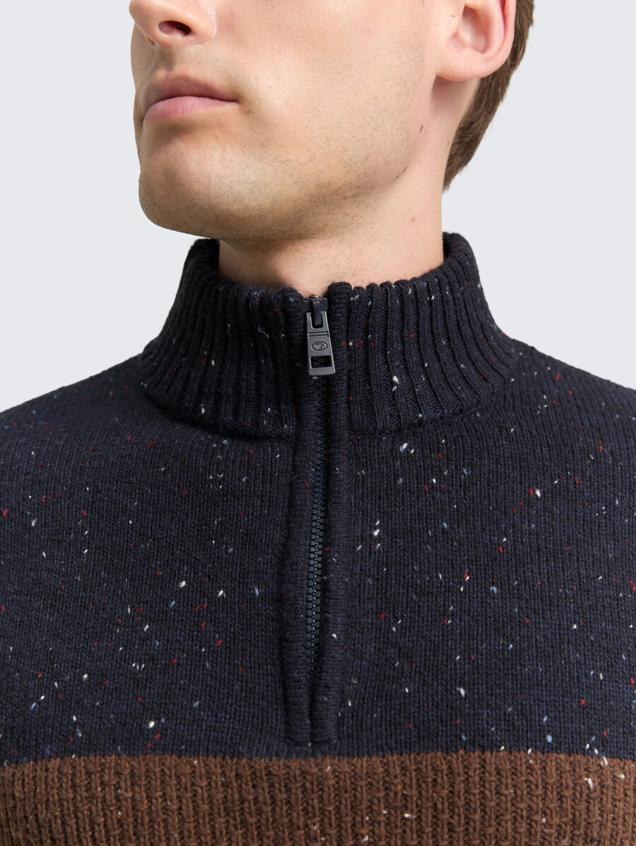troyer strickpullover mit verschiedenen texturen