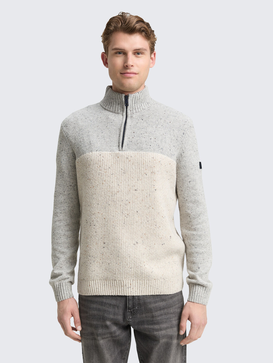 troyer strickpullover mit verschiedenen texturen