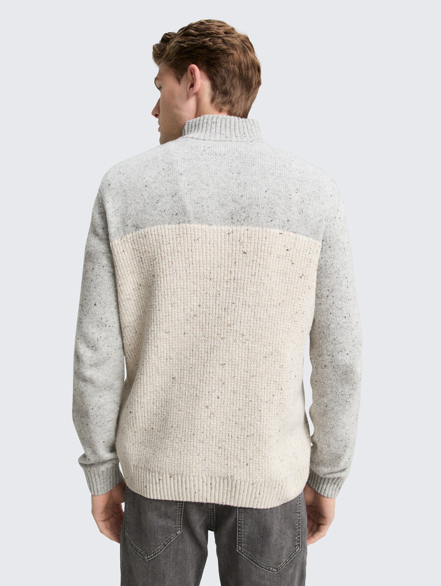 troyer strickpullover mit verschiedenen texturen