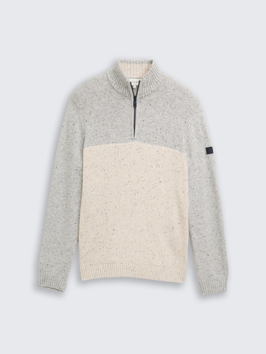 troyer strickpullover mit verschiedenen texturen