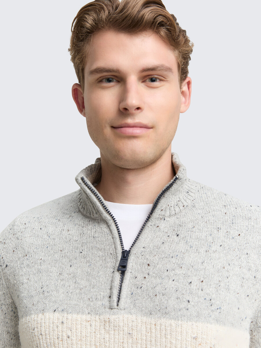 troyer strickpullover mit verschiedenen texturen