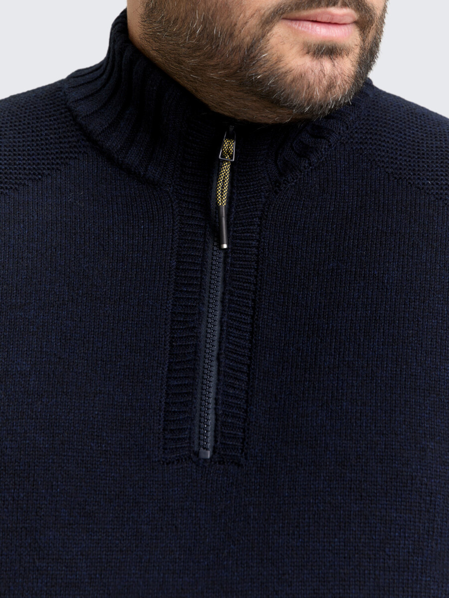 plus size – troyer strickpullover mit rippstrickdetails