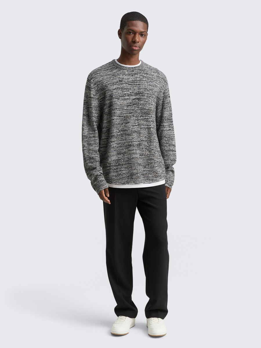 strickpullover im 2-in-1-look