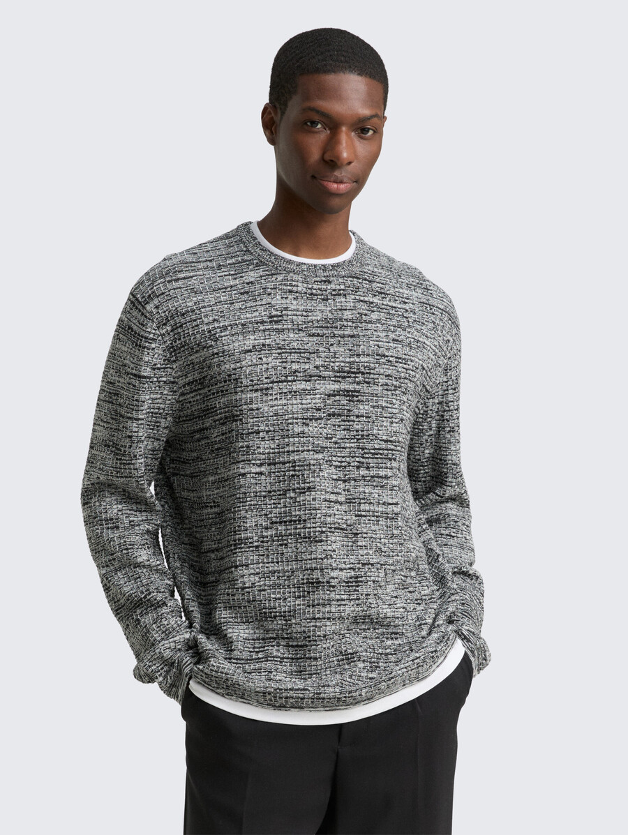 strickpullover im 2-in-1-look