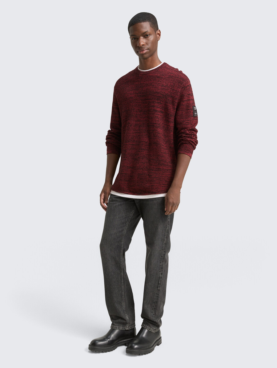 strickpullover im 2-in-1-look