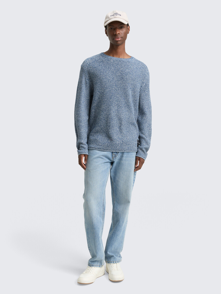 strickpullover in melange-optik