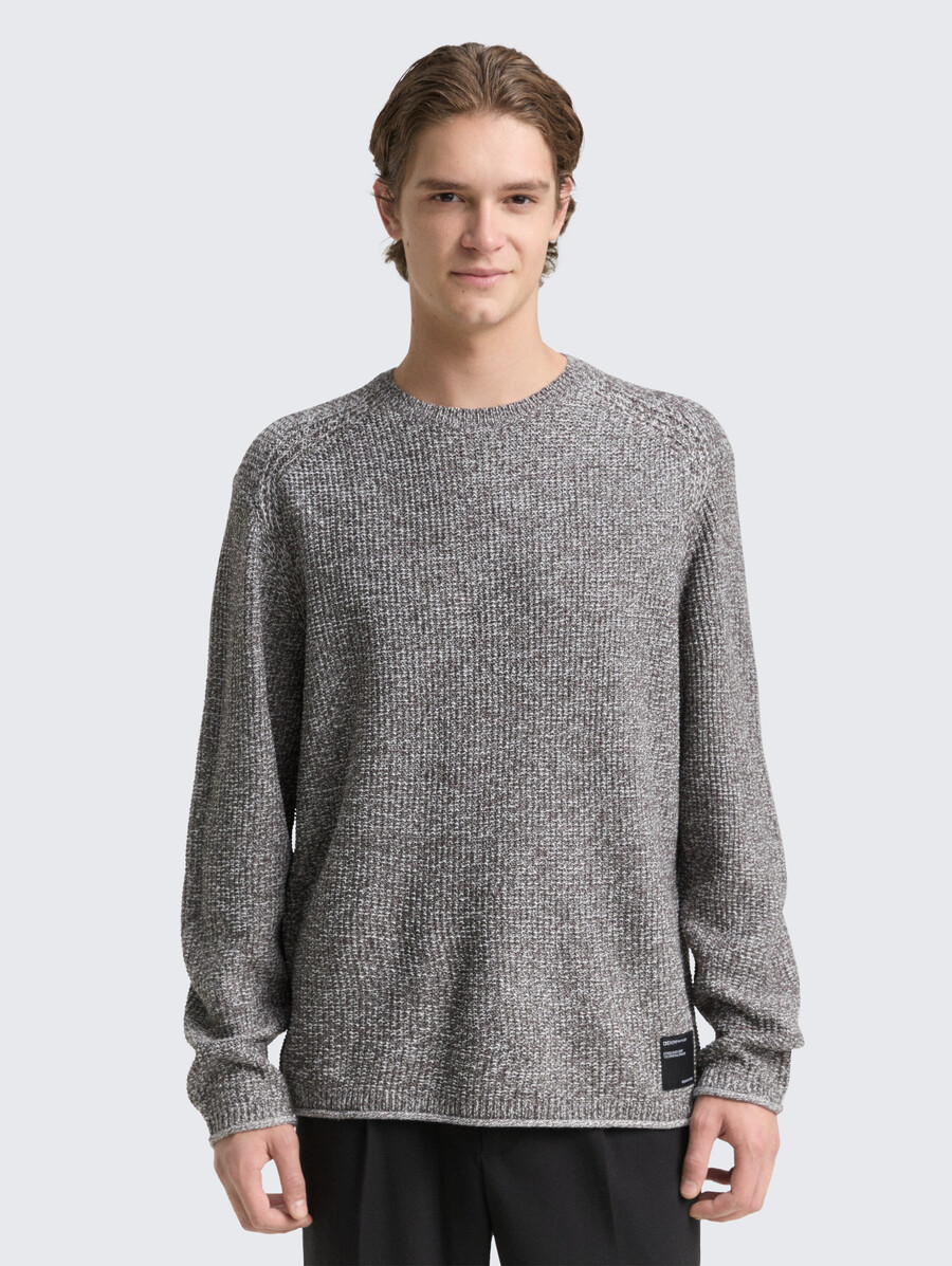 strickpullover in melange-optik