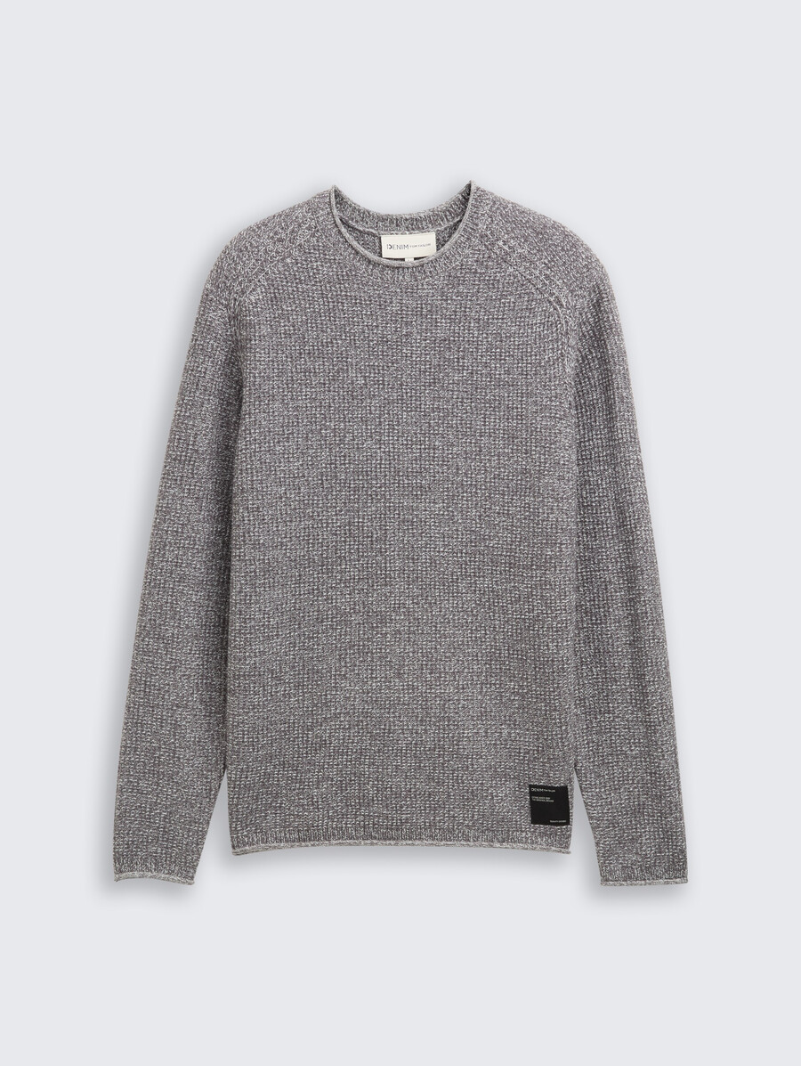 strickpullover in melange-optik