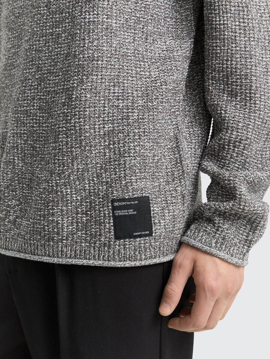 strickpullover in melange-optik