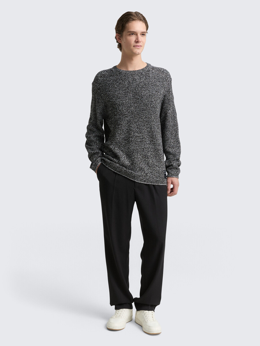strickpullover in melange-optik