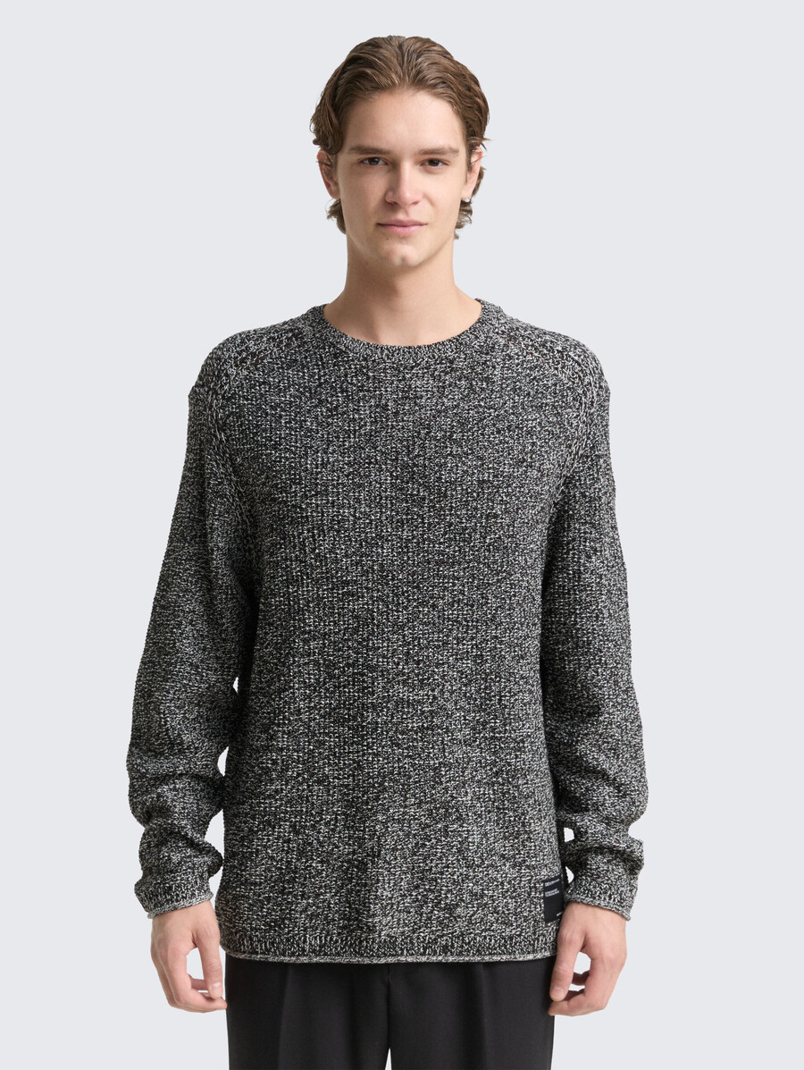 strickpullover in melange-optik