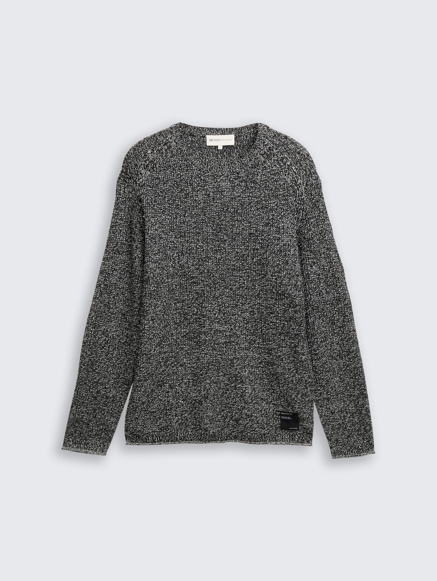 strickpullover in melange-optik