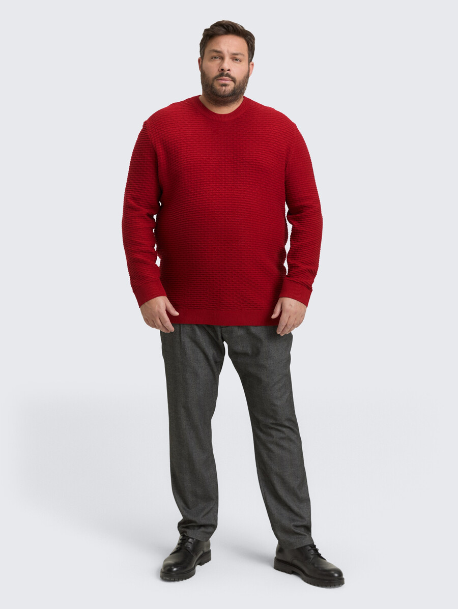 plus size - strickpullover mit rundhalsausschnitt