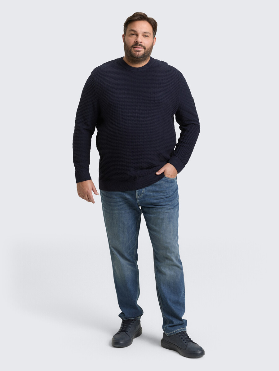 plus size - strickpullover mit rundhalsausschnitt