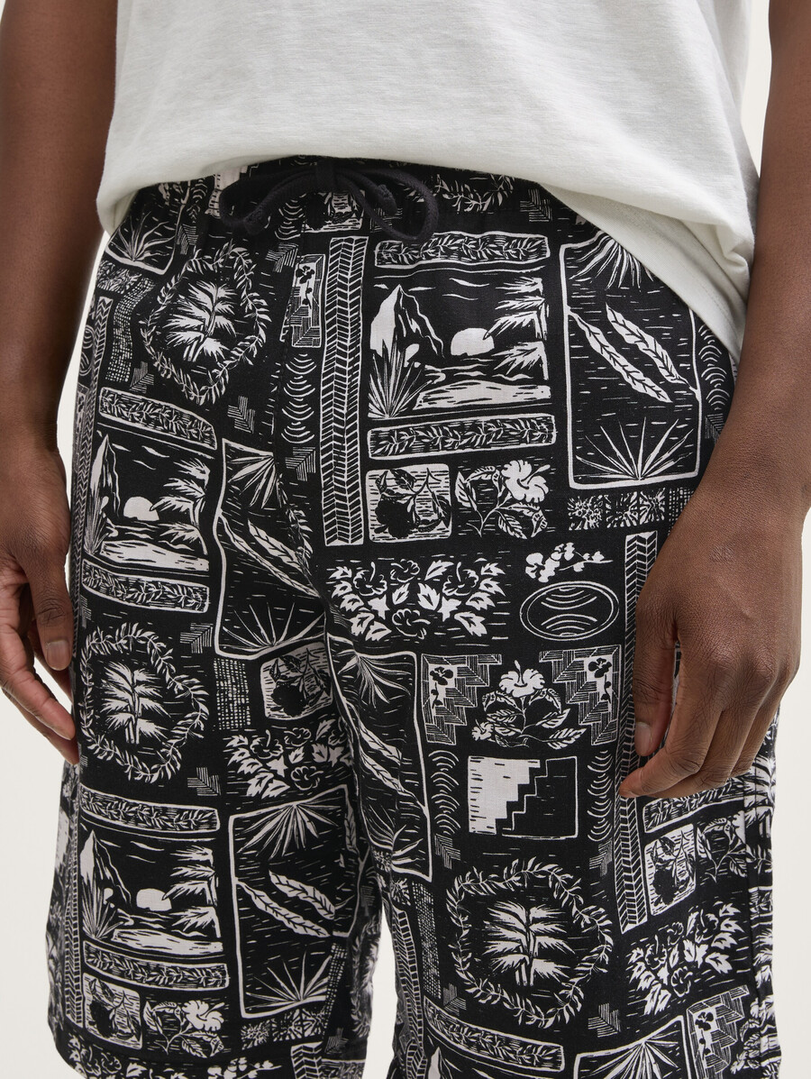 lässige shorts mit leinenanteil