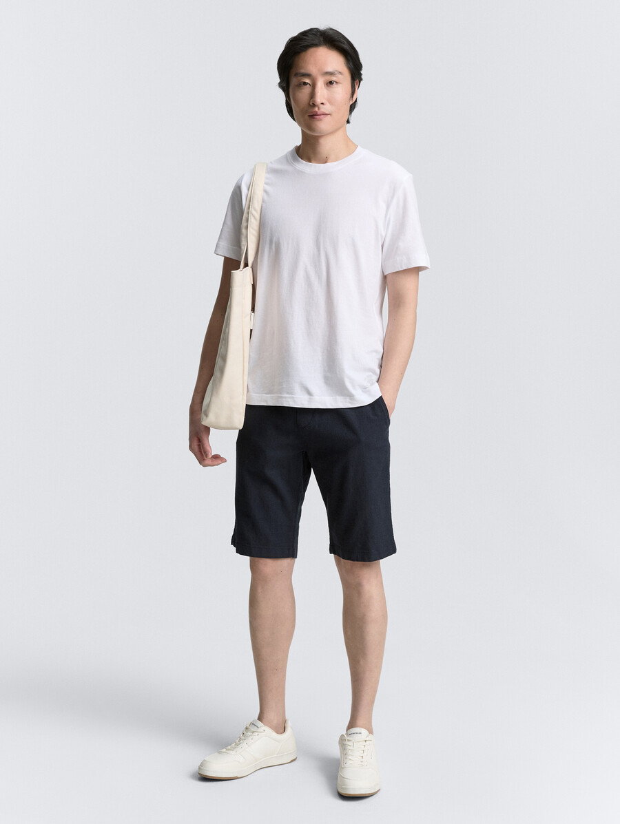 shorts in regulärer passform mit leinenanteil