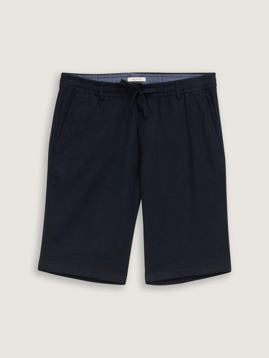shorts in regulärer passform mit leinenanteil