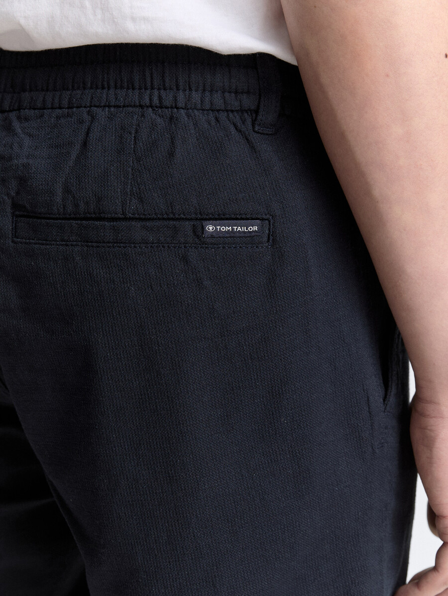 shorts in regulärer passform mit leinenanteil