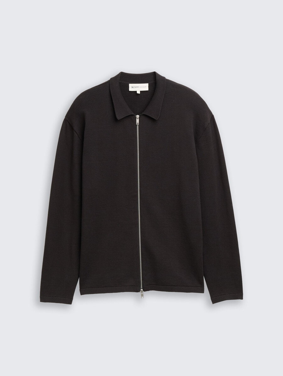 lässig geschnittene strickjacke mit reißverschluss