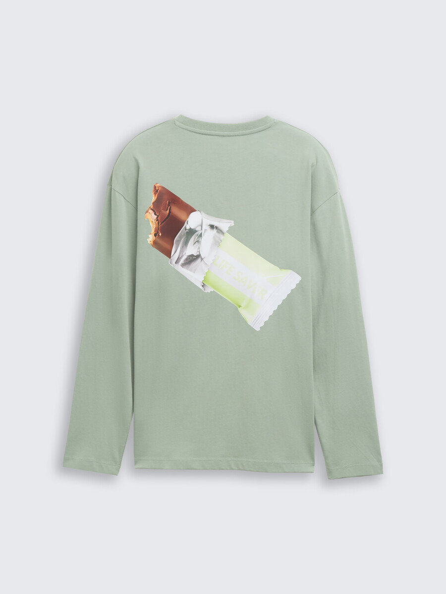 oversize-langarmhemd mit aufdruck