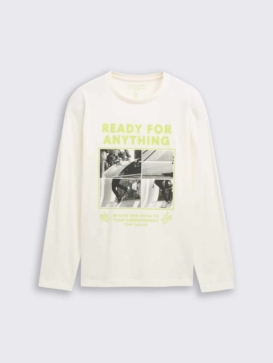 oversize-langarmhemd mit aufdruck
