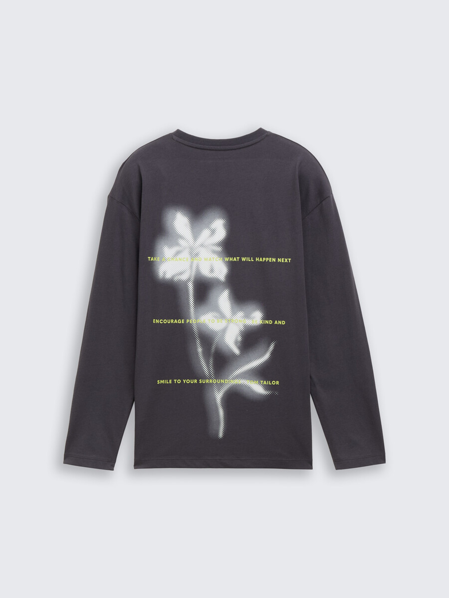 oversize-langarmhemd mit aufdruck