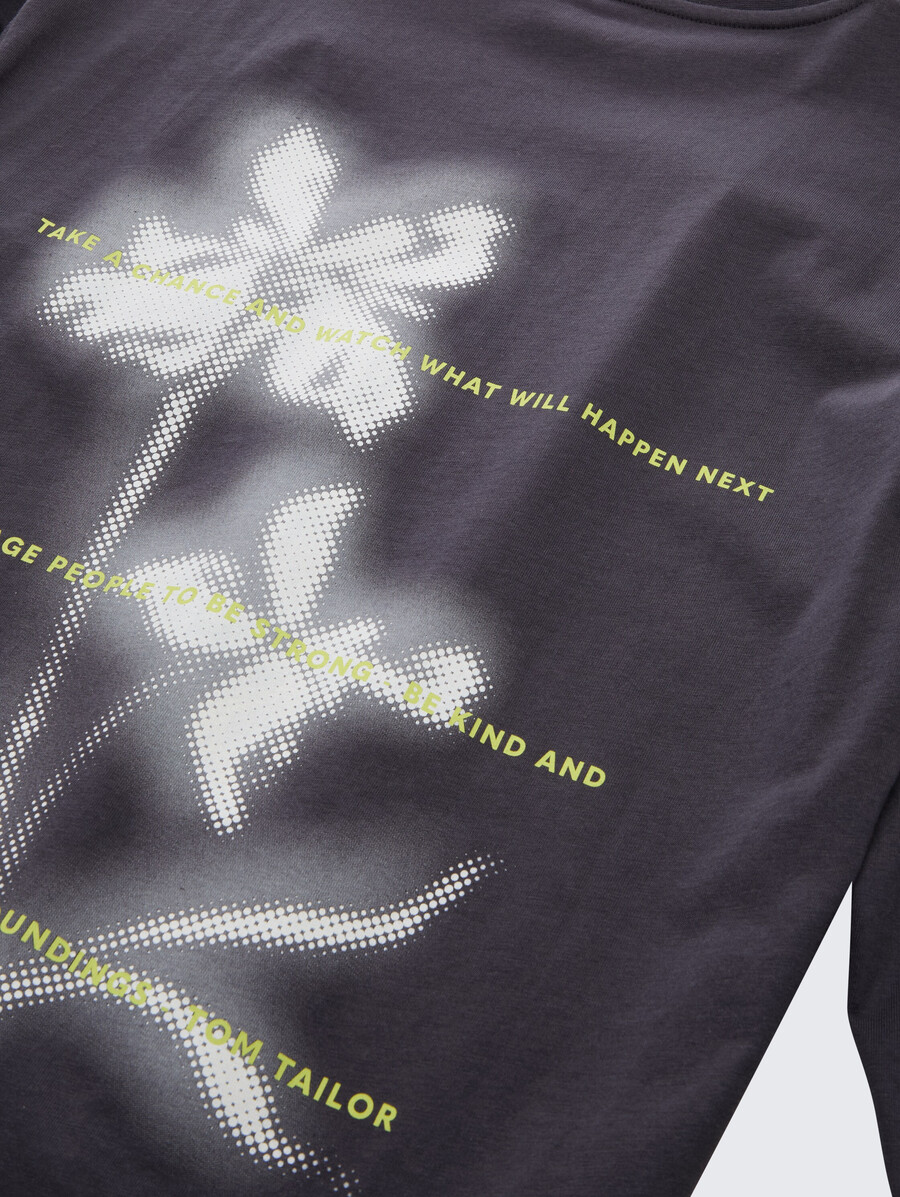oversize-langarmhemd mit aufdruck