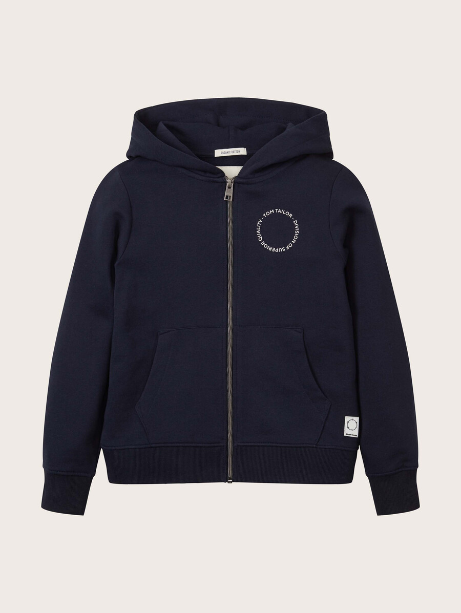 kapuzenpullover-jacke mit aufdruck